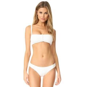 SOLID & STRIPED White Bandeau Bikini top
